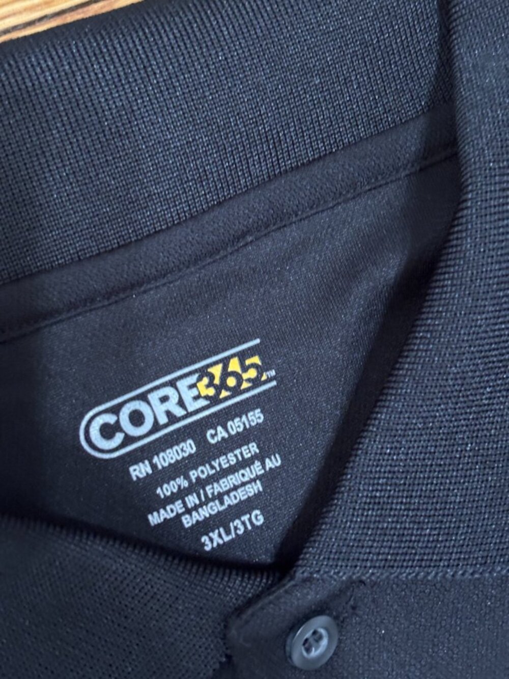 Core 365 Men's Polo Shirt Size 3XL Black Short Sleeve Jersey GAF Roofing NWT - Picture 3 of 5